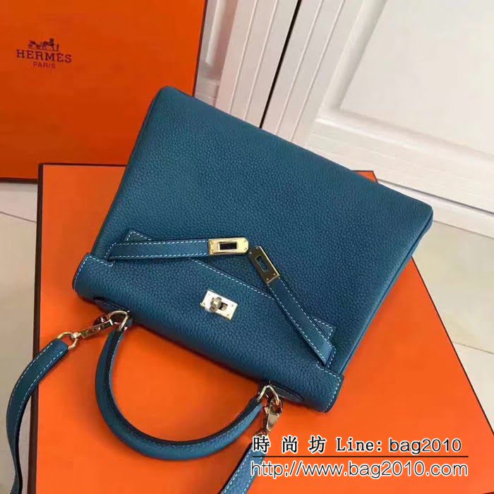 愛馬仕Hermes 荔枝紋頭層牛皮凱莉包 可手提肩背 0AM1657